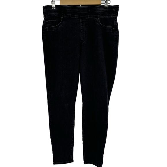 d. Jeans Womens Jeans Size 14W  Black Skinny Pull-On Grunge 90s Rocker Andro - Picture 1 of 12